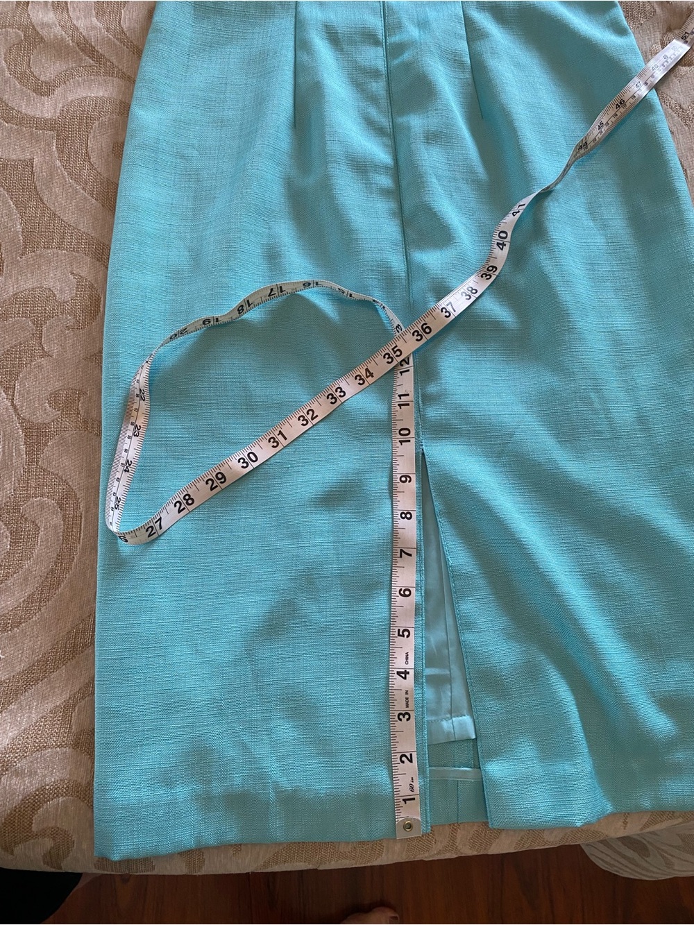Ann Taylor Petite 0P Aqua Blue Sheath Dress | Lined Career Cocktail Midi - Picture 14 of 16